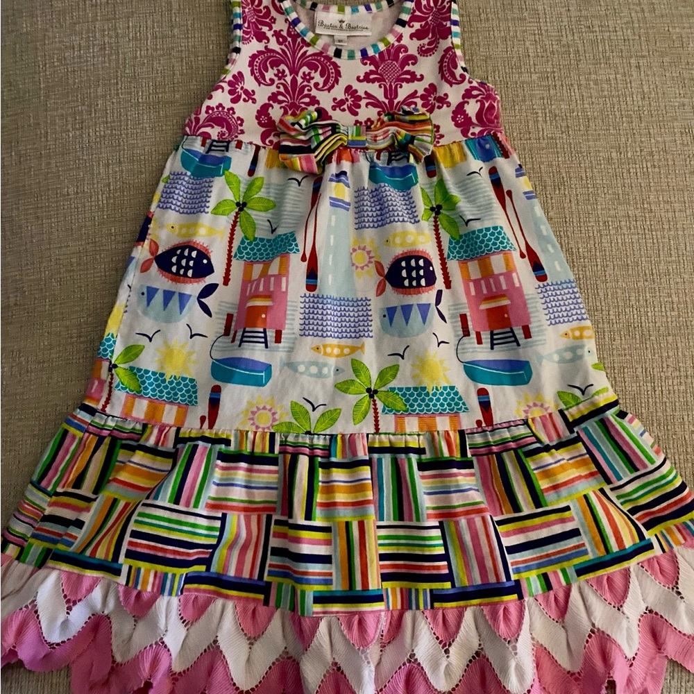 Multicolor sleeveless kids dress
